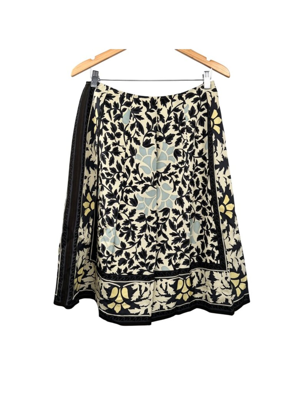 ISDA & Co Womens Silk A-Line Skirt Multicolor Print Zip Below Knee Size 6